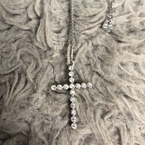 💎Crystal Cross Necklace By Swarovski  Clear 16-18” Comes With Pouch.